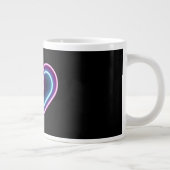 Neonrosa/blaues Herz Valentinstag Tasse (Rechts)
