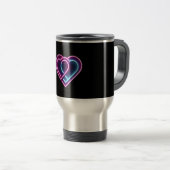 Neonrosa/blaues Herz Valentinstag Tasse (VorderseiteRechts)
