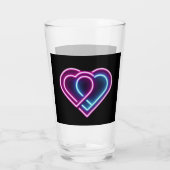 Neonrosa/blaues Herz Valentinstag Tasse (Rückseite)