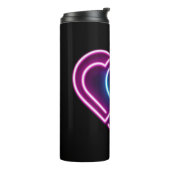 Neonrosa/blaues Herz Valentinstag Tasse (Nach links gedreht)