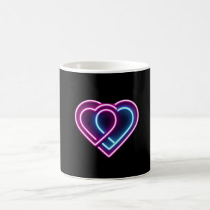Neonrosa/blaues Herz Valentinstag Tasse