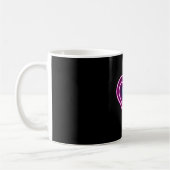 Neonrosa/blaues Herz Valentinstag Tasse (Links)