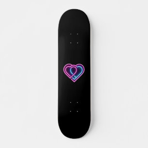 Neonrosa/blaues Herz Valentinstag Tasse Skateboard