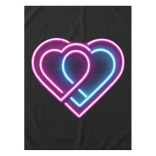 Neonrosa/blaues Herz Valentinstag Tasse Tischdecke