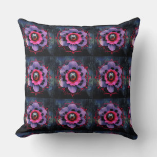 Neonrosa Blumen Kissen
