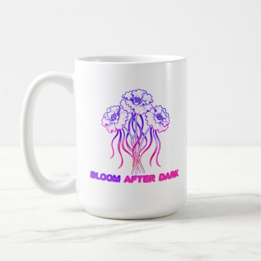 Neonrosa Blumen - Kunstkaffeetasse Kaffeetasse (Links)