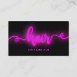 Neonrosa Effekt Haarstylist Business Card Visitenkarte
