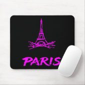 Neonrosa Eiffelturm Paris Skizze Modern Mousepad (Mit Mouse)