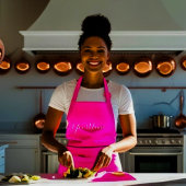 neonrosa-elegante Schrift Schürze