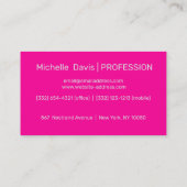 Neonrosa - Fügen Sie Ihre Logo-Visitenkarte hinzu Visitenkarte (Rückseite)