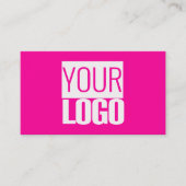 Neonrosa - Fügen Sie Ihre Logo-Visitenkarte hinzu Visitenkarte (Vorderseite)