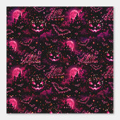 Neonrosa gotisches Halloween-Muster Tapete (Vorderseite)
