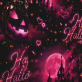 Neonrosa gotisches Halloween-Muster Tapete (Naht)