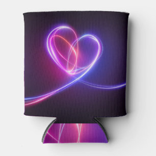Neonrosa Herz, abstrakte Kunst Dosenkühler