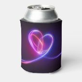 Neonrosa Herz, abstrakte Kunst Dosenkühler (Kanne Rückseite)