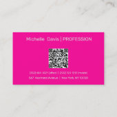 Neonrosa - Ihre Logo- und QR-Code-Visitenkarte Visitenkarte (Rückseite)