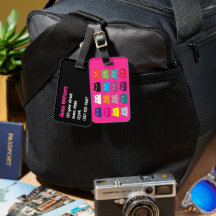 Neonrosa Katzen-Gepäckanhänger Fette Reise Süß