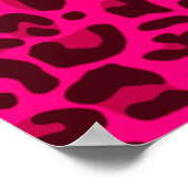 Neonrosa Leopardenmuster Poster (Ecke)