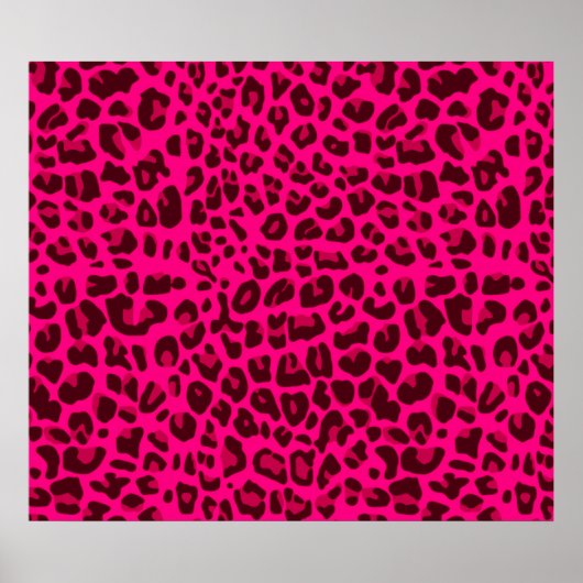 Neonrosa Leopardenmuster Poster (Vorne)