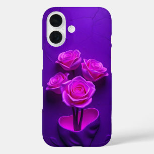 Neonrosa Leuchtende Rose Kunst iPhone-Hülle iPhone 16 Hülle