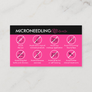 Neonrosa Microneedling Nachsorge Anleitung Visitenkarte