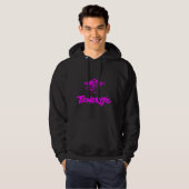 Neonrosa Mount Teide Teneriffa Vulkan Hoodie (Vorne ganz)