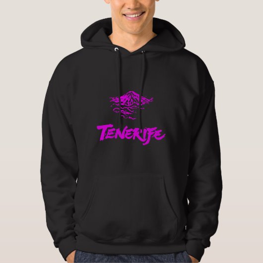 Neonrosa Mount Teide Teneriffa Vulkan Hoodie (Vorderseite)