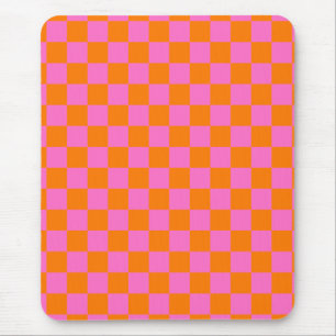 Neonrosa Orange Checkerboard Vintag Mousepad