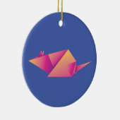 Neonrosa Origami Keramik Ornament (Rechts)