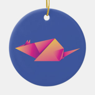 Neonrosa Origami Keramik Ornament