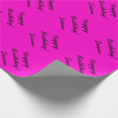 Neonrosa Packpapier | Personalisierbarer Text (Ecke)