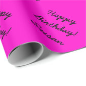 Neonrosa Packpapier | Personalisierbarer Text (Rolleneckpunkt)