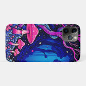 Neonrosa Pilzwald Kunst Case-Mate iPhone Hülle (Rückseite (Horizontal))