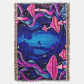Neonrosa Pilzwald Kunst Decke (Vorderseite Vertikal)