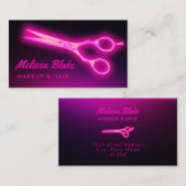 neonrosa Schere Visitenkarte (Vorne/Hinten)