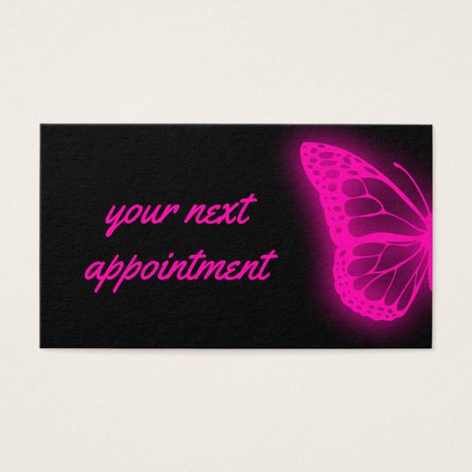 Neonrosa-Schmetterlingskarte (Vorderseite)