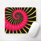 Neonrosa und gelbe Spiralfraktale Mousepad (Mit Mouse)