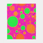 Neonrosa und grüne Retro Circle Design Fleecedecke (Vorderseite)