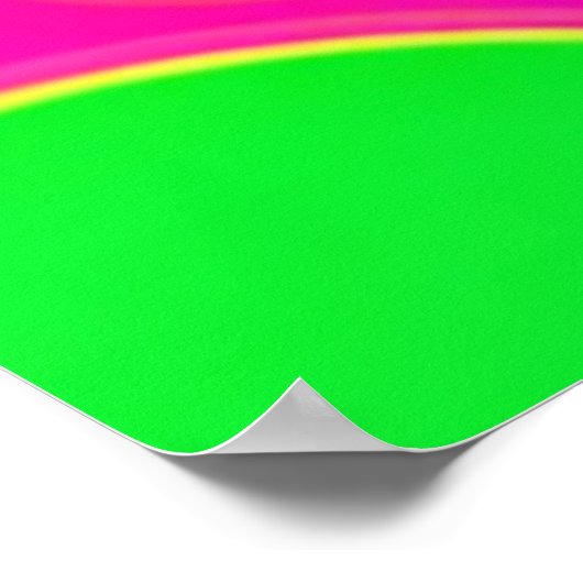 Neonrosa und grüne Retro Circle Design Poster (Ecke)