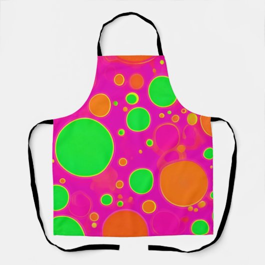 Neonrosa und grüne Retro Circle Design Schürze (Vorderseite)