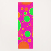 Neonrosa und grüne Retro Circle Design Yogamatte (Vorderseite)