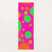 Neonrosa und grüne Retro Circle Design Yogamatte (Rückseite)