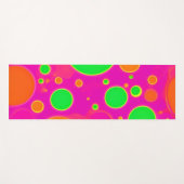 Neonrosa und grüne Retro Circle Design Yogamatte (Vorderseite (Horizontal))