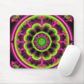 Neonrosa und grünes Kaleidoskop Mousepad (Mit Mouse)