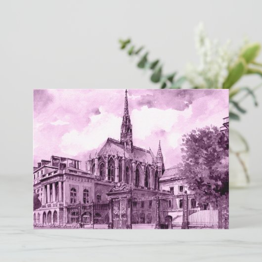 Neonrosa und Kobalt-Brückenpfeile über einem leuch Dankeskarte (Stehend Vorderseite)