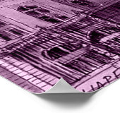 Neonrosa und Kobalt-Brückenpfeile über einem leuch Poster (Ecke)