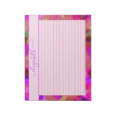 Neonrosa und Lila Abstrakte Wasserfarbe Notizblock (Rotiert)