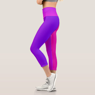 Neonrosa und Lila Strahlung Capri Leggings
