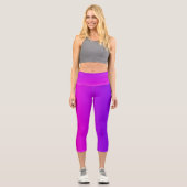 Neonrosa und Lila Strahlung Capri Leggings (Vorderseite)