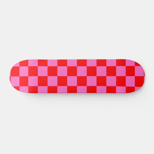 Neonrosa und rotes Karton Vintag Skateboard (Horizontal)